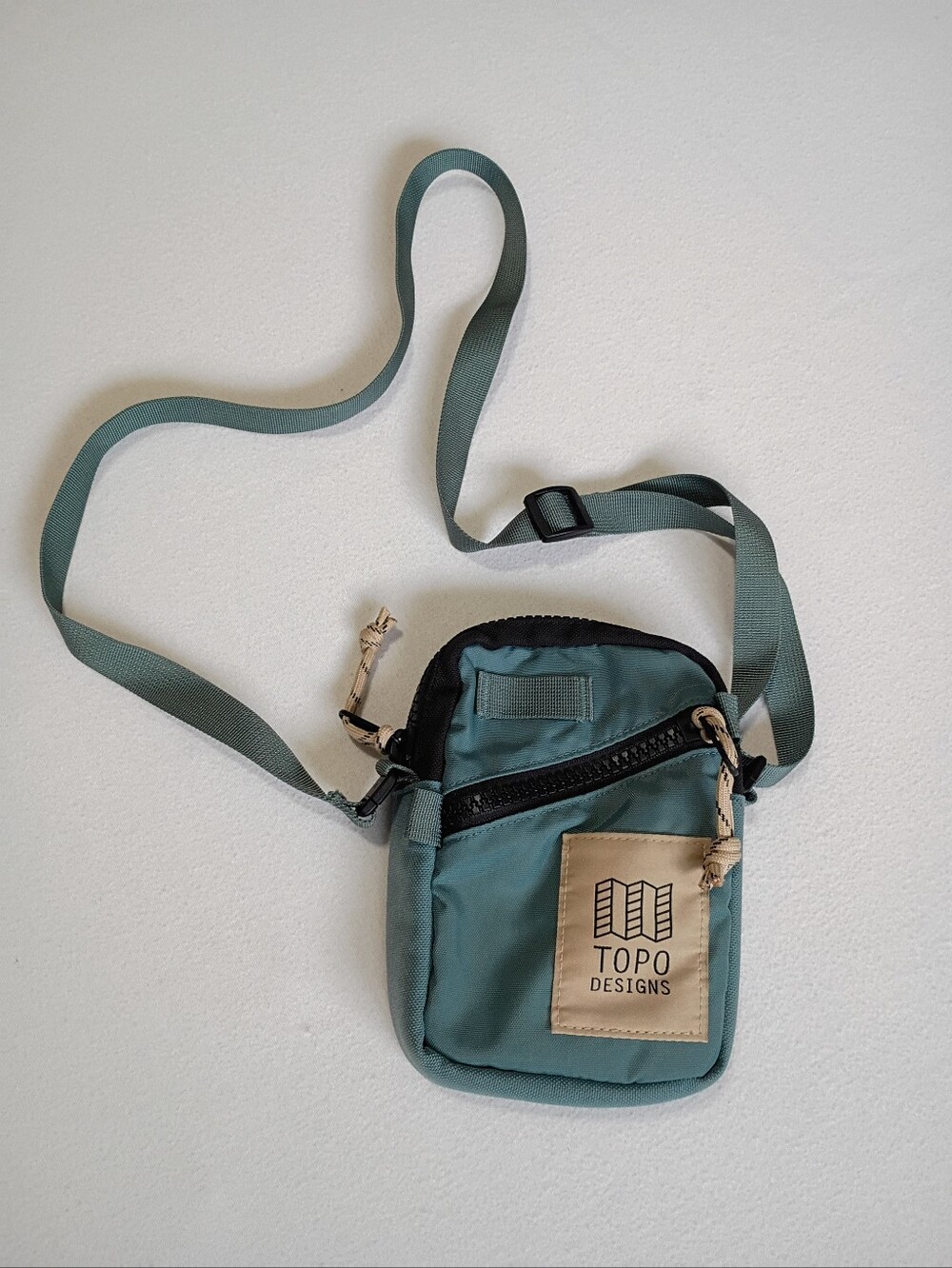 Topo Designs Mini Shoulder Bag Ash Green Pond Blue Sage  Crossbody Sling Zipper